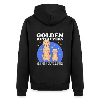 Golden Retriever Dog Dog Owner Gift - Unisex Premium Organic Zip Hoodie - black - Back - Nico (187cm)
