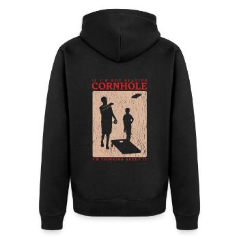 Joueur de cornhole | Blind Hole Bean Bag Cadeau - Veste à capuche bio Premium Unisexe - noir - Dos - Nico (187cm)