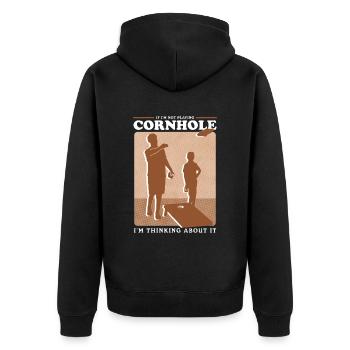 Cornhole Player Bean Bag Blind Hole Gift - Veste à capuche bio Premium Unisexe - noir - Dos - Nico (187cm)