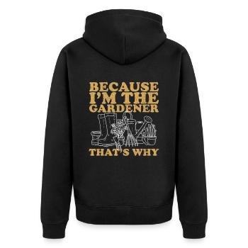 Jardin Accueil Jardinier Jardinier Jardinier Jardinier Jardinage Cadeau - Veste à capuche bio Premium Unisexe - noir - Dos - Nico (187cm)