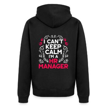 Je ne peux pas rester calme Je suis un responsable des ressources humaines - Veste à capuche bio Premium Unisexe - noir - Dos - Nico (187cm)