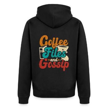 Responsable RH Responsable Ressources Humaines Coffee Files And Gossip - Veste à capuche bio Premium Unisexe - noir - Dos - Nico (187cm)