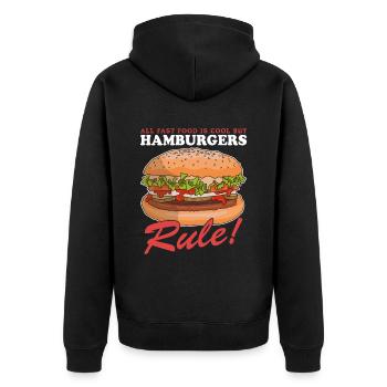 Hamburger Fast Food Burger Fast Food Cadeau - Veste à capuche bio Premium Unisexe - noir - Dos - Nico (187cm)