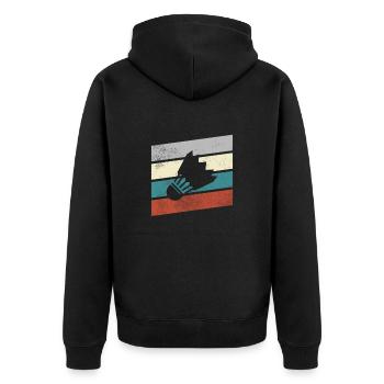 Shuttlecock Retro - Unisex Premium Organic Zip Hoodie - black - Back - Nico (187cm)