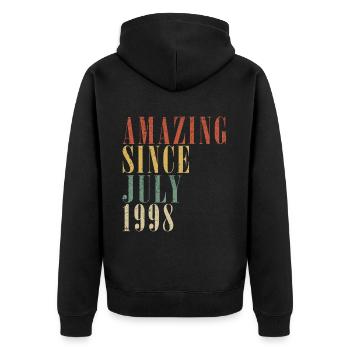25e anniversaire Année Juillet 1998 Original 1998 - Veste à capuche bio Premium Unisexe - noir - Dos - Nico (187cm)