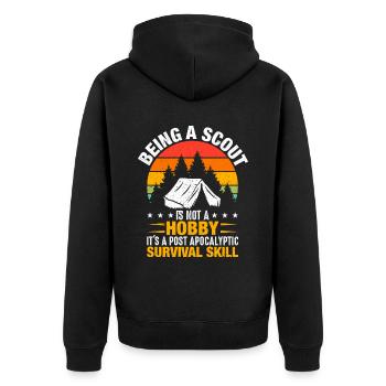 Ein Scout Zu Sein Ist Kein Hobby -Scout -Geschenk - Unisex Premium Bio Zip Hoodie - Schwarz - Hinten - Nico (187cm)