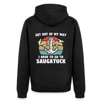 Saugatuck (Michigan) - Veste à capuche bio Premium Unisexe - noir - Dos - Nico (187cm)