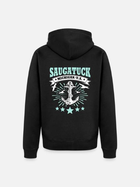 Saugatuck, Michigan - Unisex Premium Organic Zip Hoodie - black