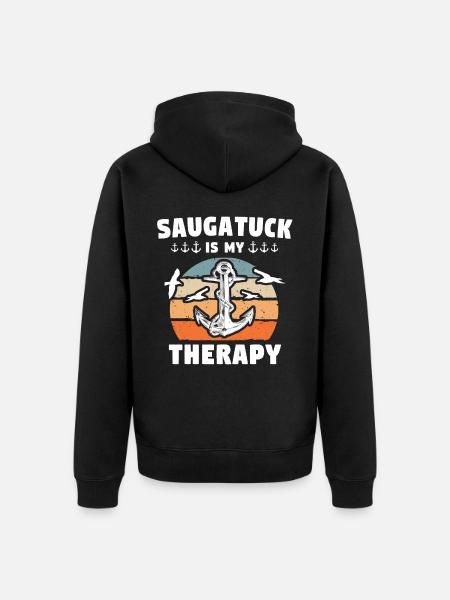 Saugatuck - Unisex Premium Organic Zip Hoodie - black