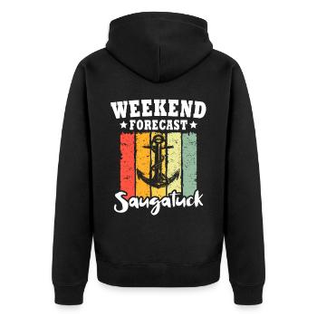 Saugatuck (Michigan) - Veste à capuche bio Premium Unisexe - noir - Dos - Nico (187cm)