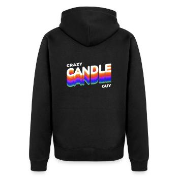 Verrückter Kerzentyp Lustige Kerzenherstellung - Unisex Premium Bio Zip Hoodie - Schwarz - Hinten - Nico (187cm)