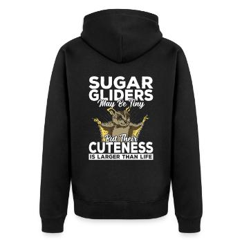 Sugar Gliders Cute Sugar Glider Owner - Unisex Premium Organic Zip Hoodie - black - Back - Nico (187cm)
