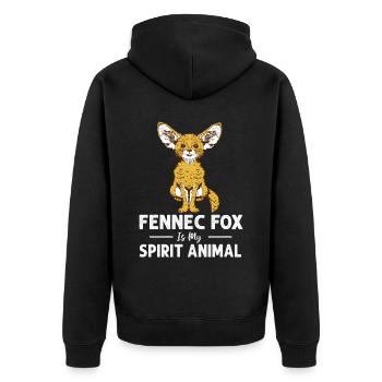Fennec Fox Ghost Animal Fennec Foxes Propriétaire - Veste à capuche bio Premium Unisexe - noir - Dos - Nico (187cm)