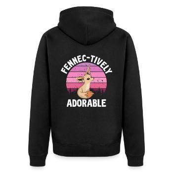 Fennec-tiv Adorable Fennec Fox Propriétaire Fennec - Veste à capuche bio Premium Unisexe - noir - Dos - Nico (187cm)