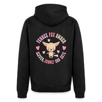 Fennec Fox Propriétaire Clever Cuddly mignon - Veste à capuche bio Premium Unisexe - noir - Dos - Nico (187cm)