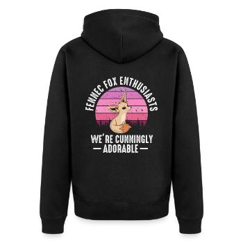Fennec Fox Listig Entzückend Fennec Füchse - Unisex Premium Bio Zip Hoodie - Schwarz - Hinten - Nico (187cm)