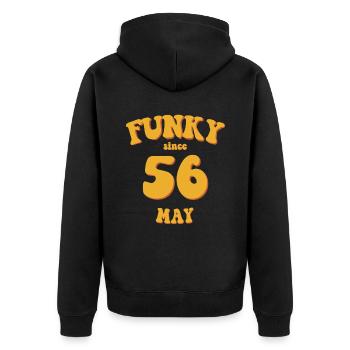 Funky Birthday: Mai 1956 - Flower Power - Veste à capuche bio Premium Unisexe - noir - Dos - Nico (187cm)