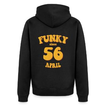 Funky Birthday: Avril 1956 - Flower Power - Veste à capuche bio Premium Unisexe - noir - Dos - Nico (187cm)