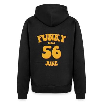 Funky Birthday: Juin 1956 - Flower Power - Veste à capuche bio Premium Unisexe - noir - Dos - Nico (187cm)
