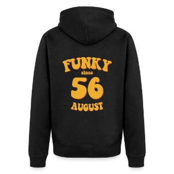 Funky Birthday: Août 1956 - Flower Power - Veste à capuche bio Premium Unisexe - noir - Dos - Nico (187cm)