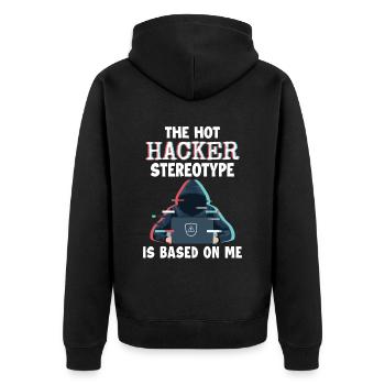 Le stéréotype du pirate informatique est basé sur le renifleur de phishing Me - Veste à capuche bio Premium Unisexe - noir - Dos - Nico (187cm)