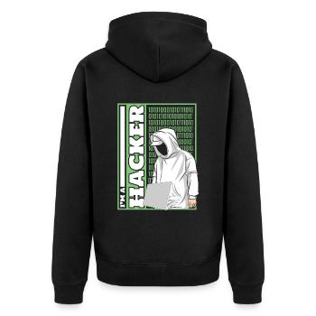 Je suis un hacker Ingénierie sociale Phishing Sniffer - Veste à capuche bio Premium Unisexe - noir - Dos - Nico (187cm)