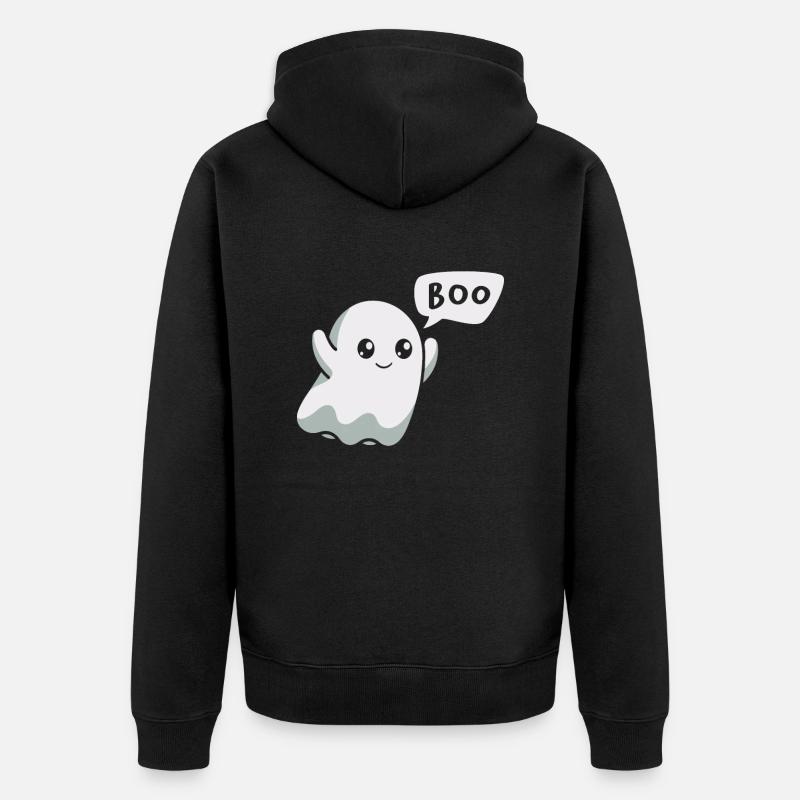 Boo Ghost Halloween - Veste à capuche bio Premium Unisexe - noir