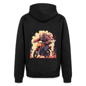 Skull Skull Motocross Dirt Bike - Veste à capuche bio Premium Unisexe - noir - Dos - Nico (187cm)
