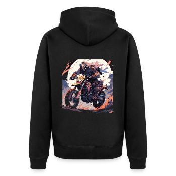 Skull Skull Motocross Dirt Bike - Veste à capuche bio Premium Unisexe - noir - Dos - Nico (187cm)