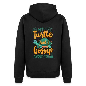 Tortue de mer Tortue Ma Tortue et - Veste à capuche bio Premium Unisexe - noir - Dos - Nico (187cm)