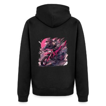 Skull Skull Motocross Dirt Bike - Veste à capuche bio Premium Unisexe - noir - Dos - Nico (187cm)