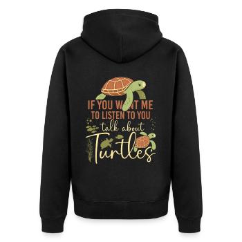 Tortue de mer si tu me veux - Veste à capuche bio Premium Unisexe - noir - Dos - Nico (187cm)