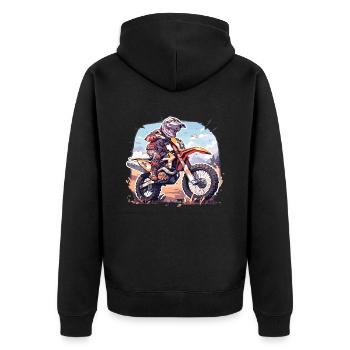 Motocross Kids - Unisex Premium Organic Zip Hoodie - black - Back - Nico (187cm)