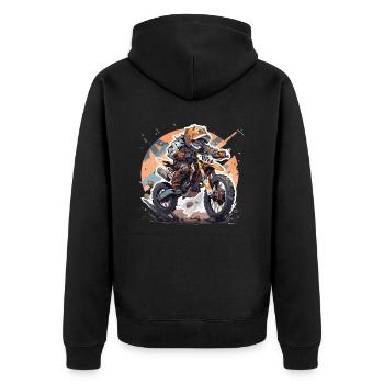Motocross Kids - Unisex Premium Organic Zip Hoodie - black - Back - Nico (187cm)