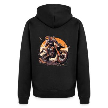 Motocross Sunset Vintage Enduros Enduro - Veste à capuche bio Premium Unisexe - noir - Dos - Nico (187cm)