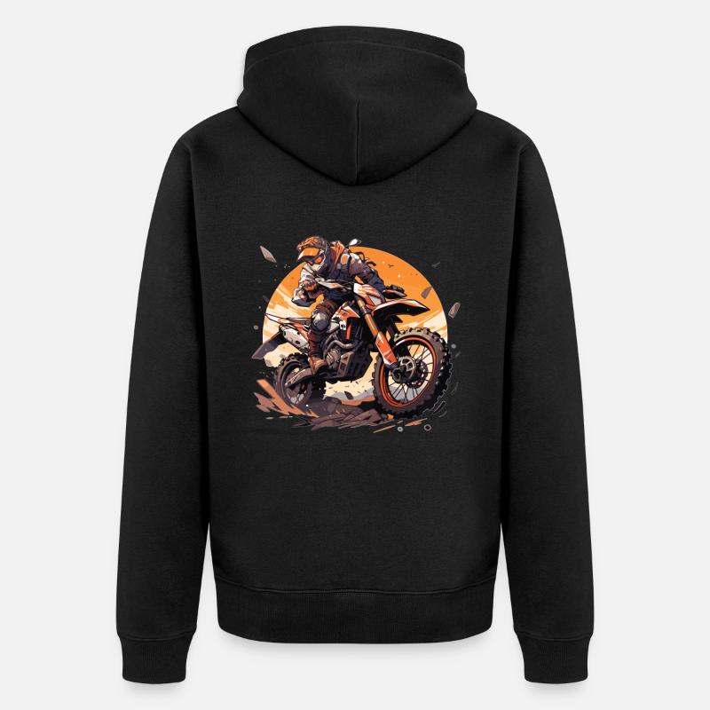Motocross Sunset Vintage Enduros Enduro - Veste à capuche bio Premium Unisexe - noir