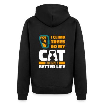 Arboriculteur Arboriculteur Chat - Veste à capuche bio Premium Unisexe - noir - Dos - Nico (187cm)