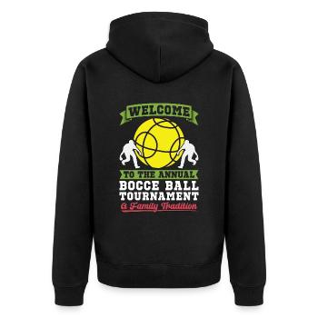 Bocce Ball Bienvenue au sport annuel de pétanque - Veste à capuche bio Premium Unisexe - noir - Dos - Nico (187cm)