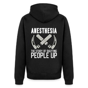 Anesthésiste Anesthésiologie - Veste à capuche bio Premium Unisexe - noir - Dos - Nico (187cm)