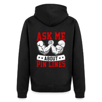 Arm wrestling arm wrestler - Unisex Premium Organic Zip Hoodie - black - Back - Nico (187cm)