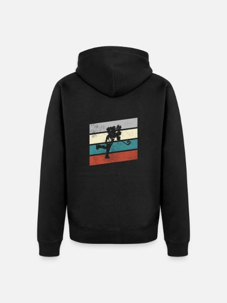 Eishockey Retro - Unisex Premium Bio Zip Hoodie - Schwarz