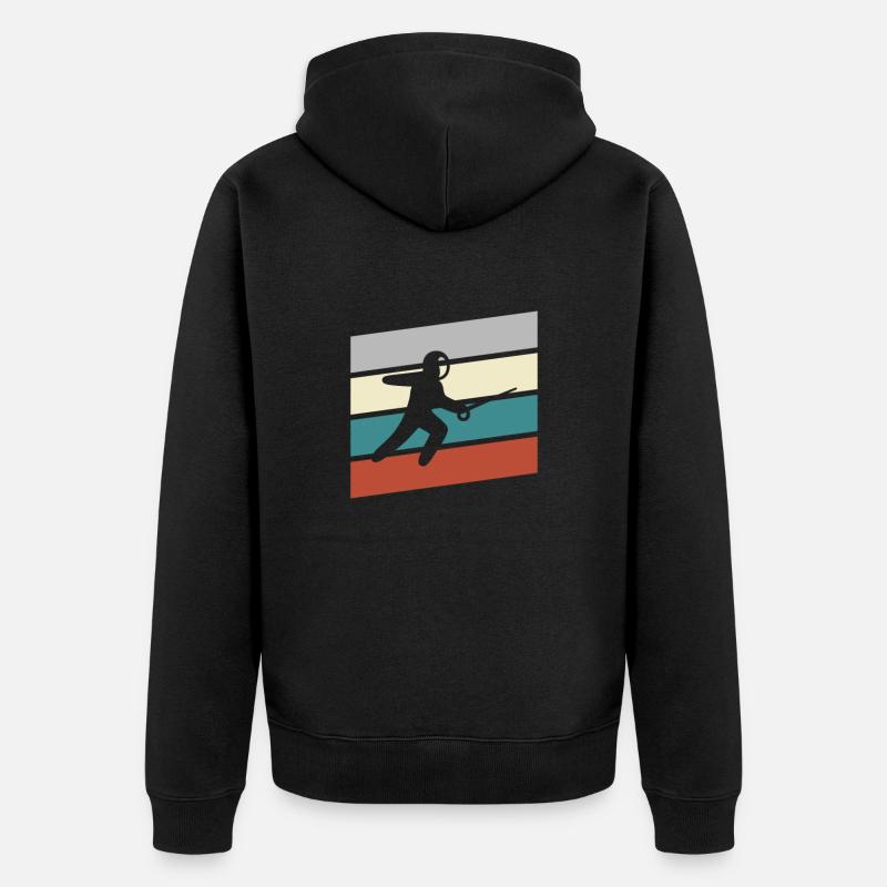 Escrime Rétro - Veste à capuche bio Premium Unisexe - noir