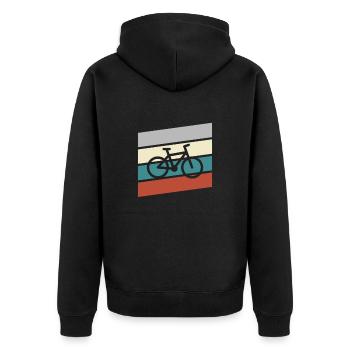 Fahrrad Retro - Unisex Premium Bio Zip Hoodie - Schwarz - Hinten - Nico (187cm)