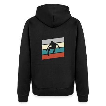 Skating Retro - Unisex Premium Bio Zip Hoodie - Schwarz - Hinten - Nico (187cm)