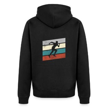 Jogging Rétro - Veste à capuche bio Premium Unisexe - noir - Dos - Nico (187cm)