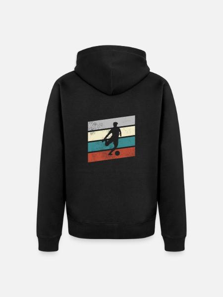 Football Rétro - Veste à capuche bio Premium Unisexe - noir