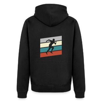 Jogging Rétro - Veste à capuche bio Premium Unisexe - noir - Dos - Nico (187cm)