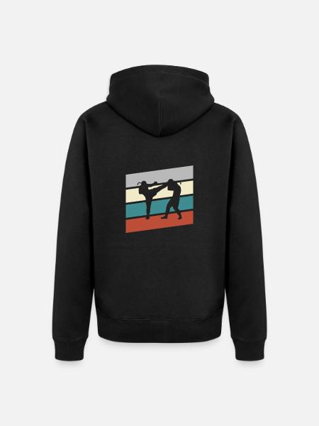 mma retro - Unisex Premium Bio Zip Hoodie - Schwarz