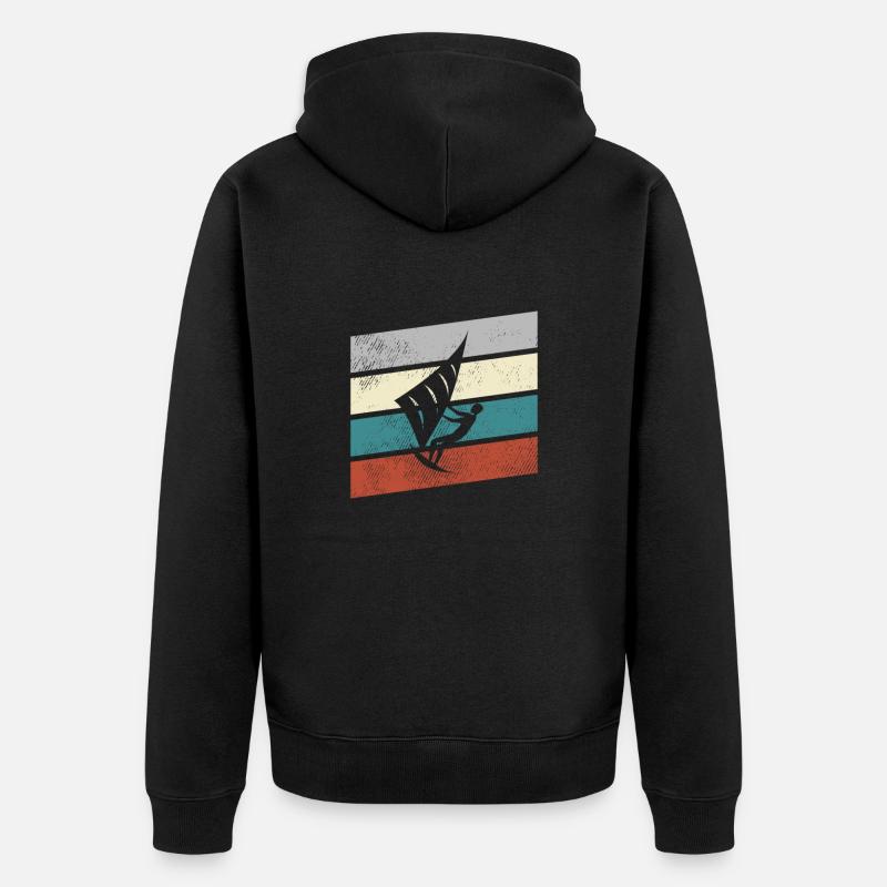 Cerf-volant rétro - Veste à capuche bio Premium Unisexe - noir