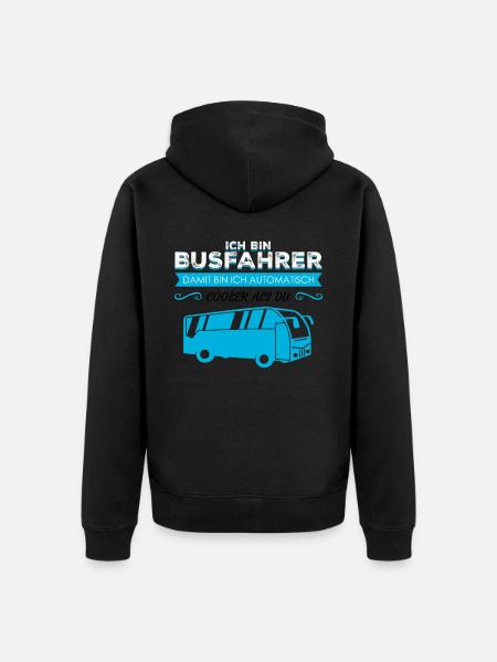 Busfahrer Linienbus - Unisex Premium Bio Zip Hoodie - Schwarz